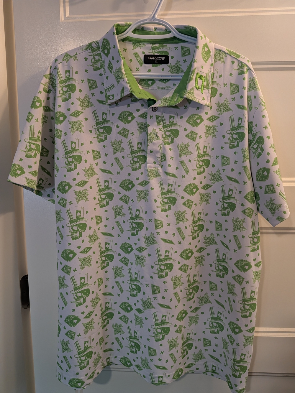 Druids Green Patterned Golf Polo Shirt - Men's
